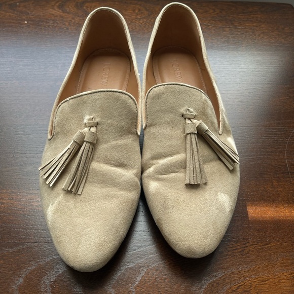 J.Crew Factory Faux-suede loafers with tassels - cream - Picture 3 of 8